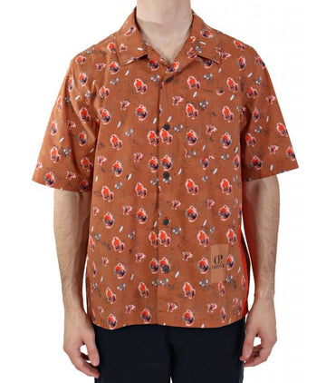 CP Company - Popeline Sponged Print Shirt Orange