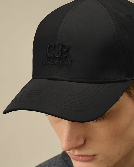 CP Company Chrome-R Logo Cap (Black)