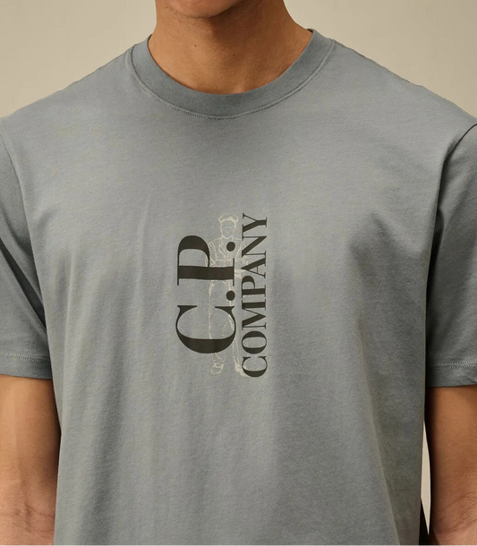 CP Company - 30/1 Jersey Vertical Logo T-Shirt (Stormy Weather)