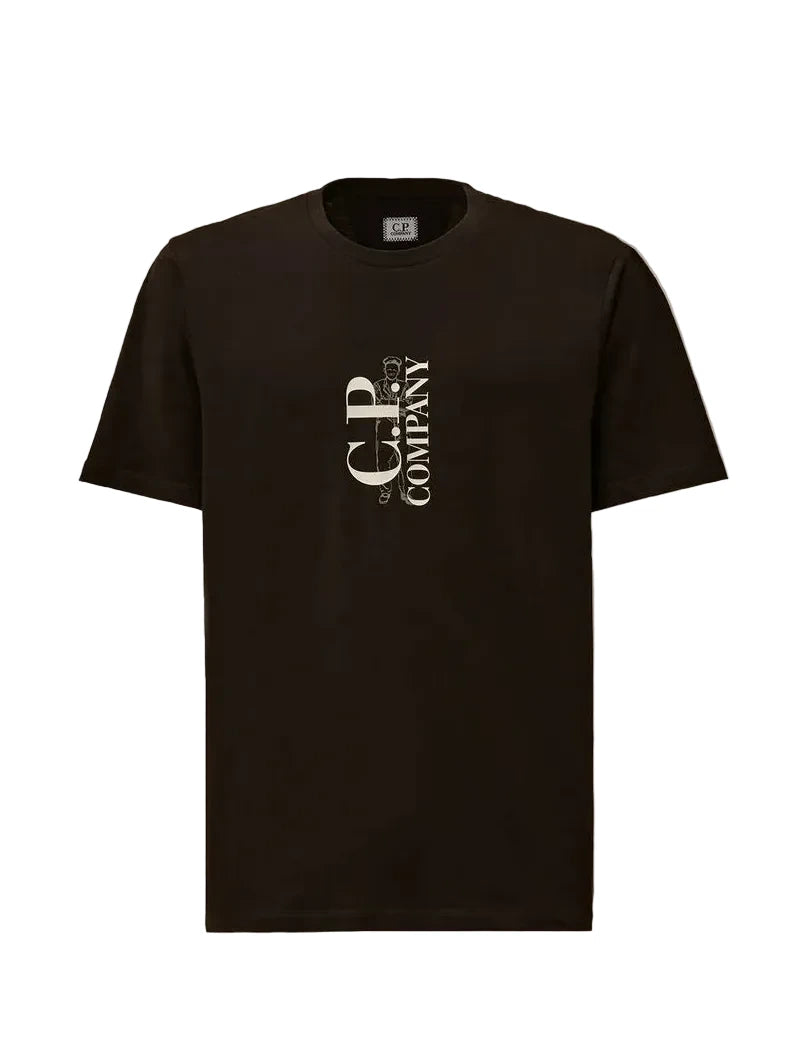 CP Compnay Black t-shirt with a logo 