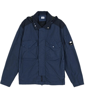 CP Company Flatt Nylon Mixed Goggle Overshirt (Midnight Navy_