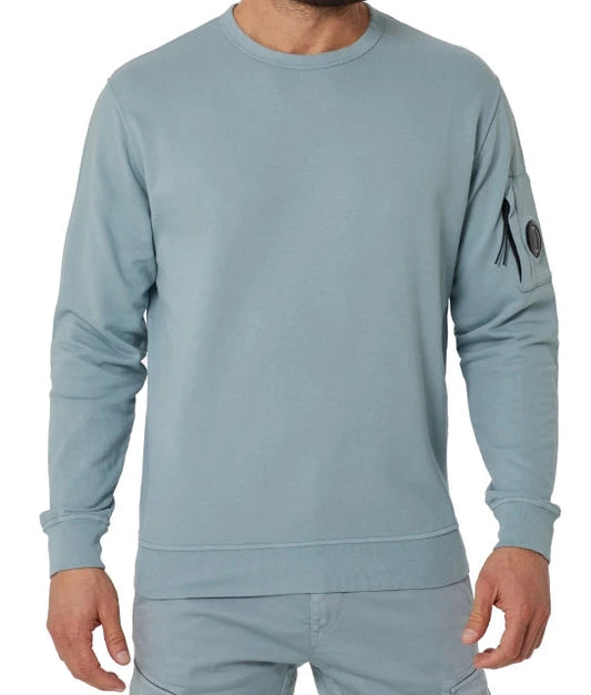 CP Company Crew Neck Sweatshirt in Light Blue