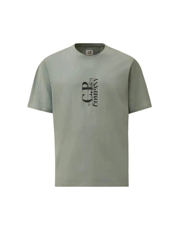 CP Company 30/1 Jersey Printed T-Shirt - Silver Blue