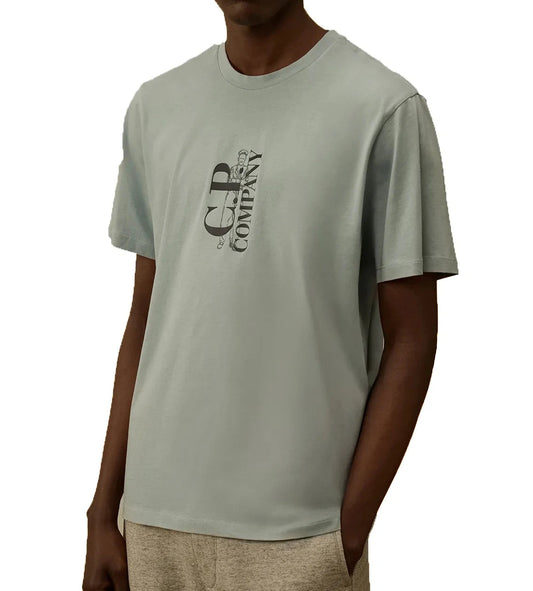 CP Company 30/1 Jersey Printed T-Shirt - Silver Blue