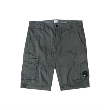 CP Company Stretch Sateen Cargo Lens Shorts Gunmetal