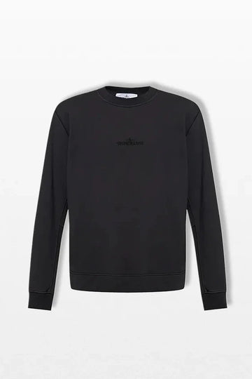 Stone Island Logo Crew Neck Sweatshirt Black