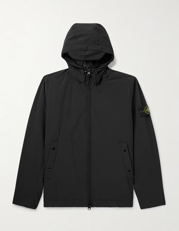 Stone Island - Soft Shell Primaloft Hooded Jacket in Black