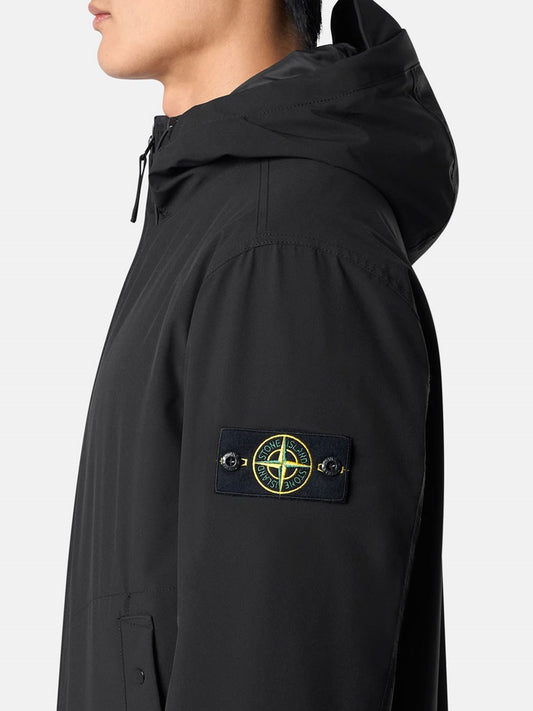 Stone Island - Soft Shell Primaloft Hooded Jacket in Black