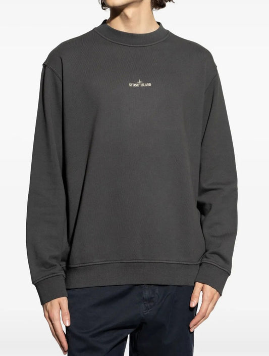 Stone Island - Print Crewneck Sweatshirt in Lead Grey