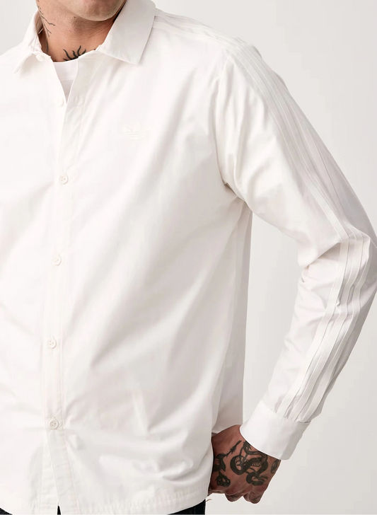Adidas Originals 3 Stripes Button up Shirt (Cloud White)