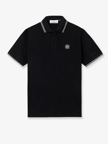Stone Island - Cotton Pique Polo Shirt in Black