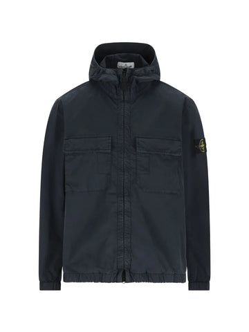 Stone Island Organic Cotton Twill Jacket Navy