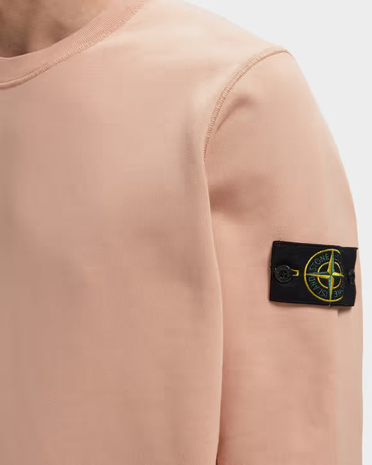 Stone Island Organic Cotton Sweatshirt in Chalk Pink