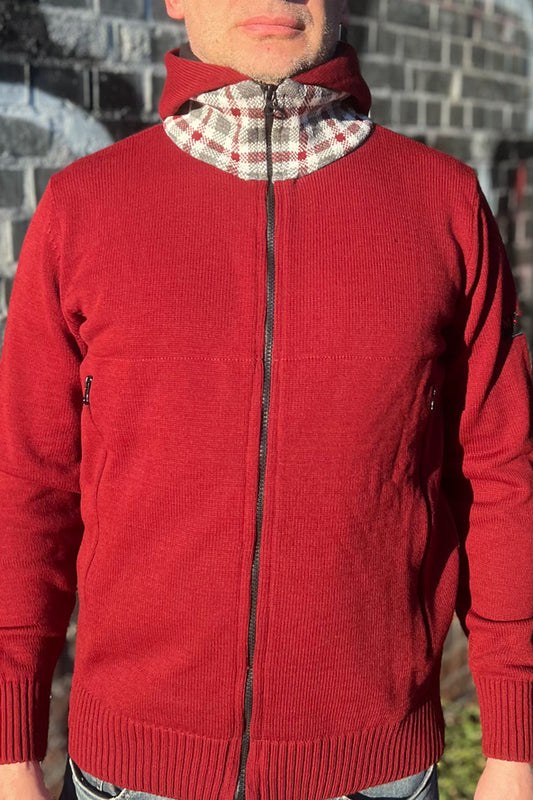 Mathori London Woolen Hoodie (Burgundy)