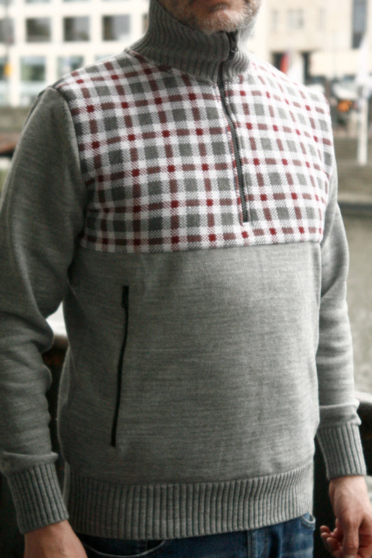 Mathori London - Woolen Zip Pullover Grey