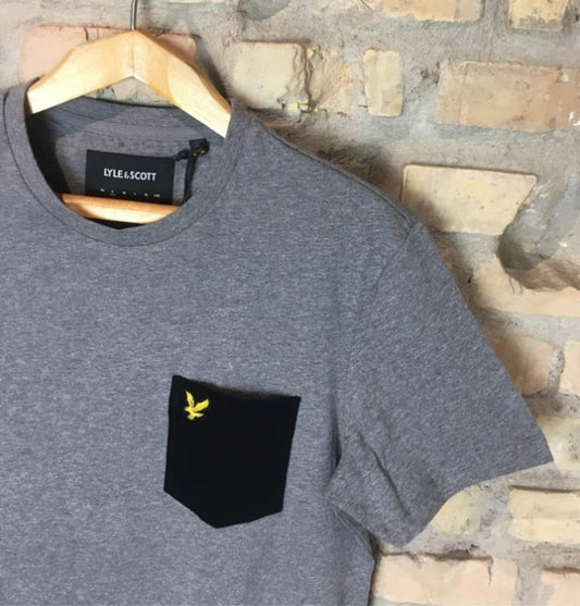 Lyle & Scott - Contrast Pocket T-Shirt (Mid Grey Marl / Jet Black)