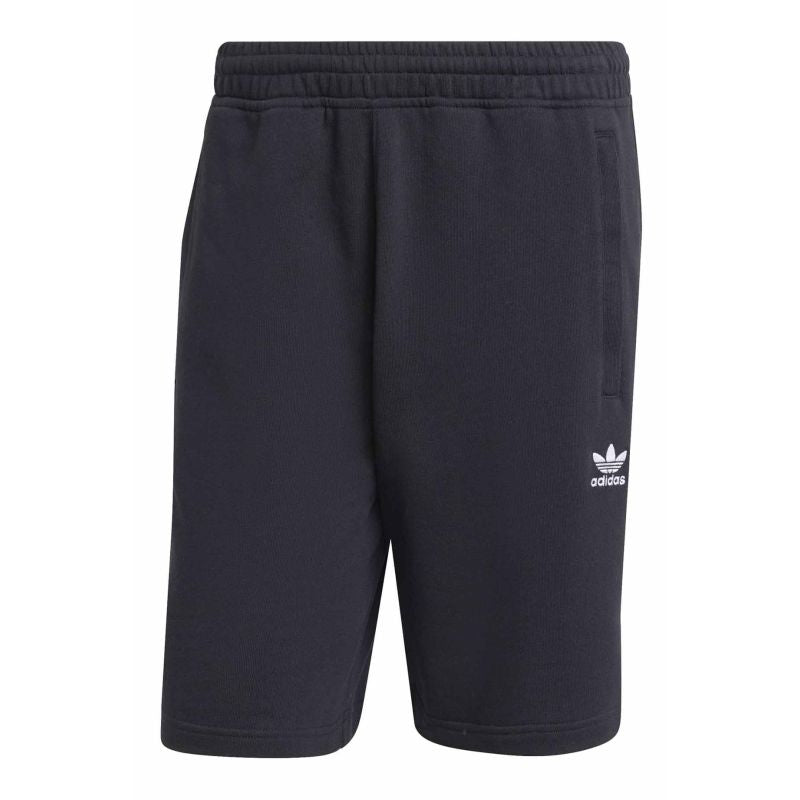 Black Adidas shorts on a white background