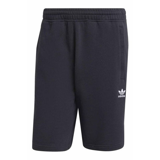 Black Adidas shorts on a white background