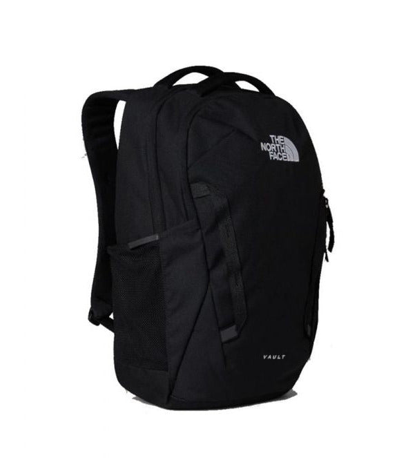 Black backpack with The North Face logo on a white background