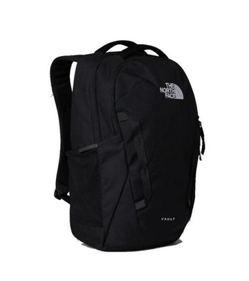 Black backpack with The North Face logo on a white background