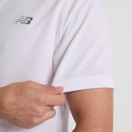 New Balance Cotton Pique Polo Shirt White