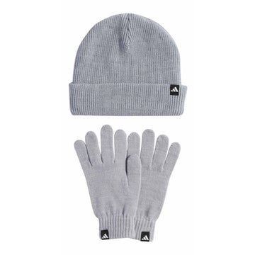 Adidas Beanie + Gloves Light Grey