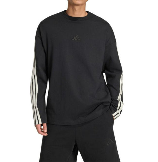 Adidas Stripes Long Sleeve T-Shirt Black KF2427