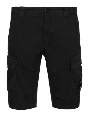 CP Company - Stretch Sateen Cargo Shorts in Black