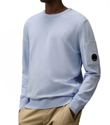 CP Company - Cotton Crepe Crewneck Lens Knit (Cerulean)