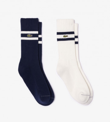 Lacoste - Ribbed Socks Navy/White (2 Pairs)
