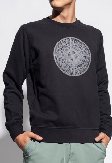 Stone Island - ‘Industrial One’ Print Sweatshirt in Black (791566559)