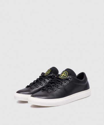 Stone Island - Leather Sneaker in Black
