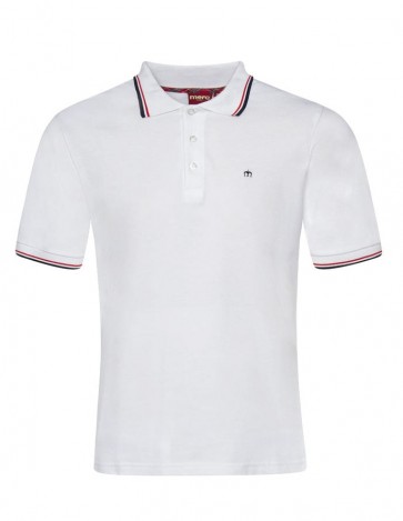 Merc London - Card Polo Shirt (White & Blood Red)