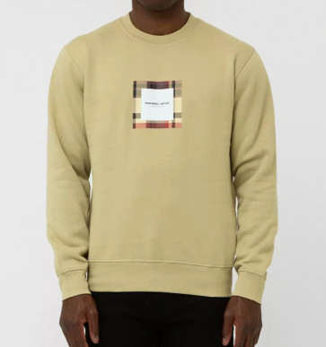 Marshall Artist - Carter Check Box Crew Sweatshirt (Sandstone)