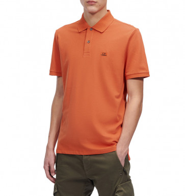 CP Company - Stretch Piquet Polo Shirt in Orange 