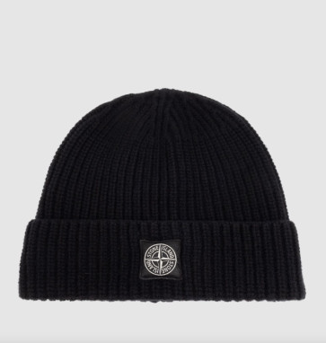 Stone Island - Wool Beanie Hat in Black
