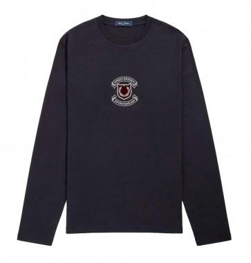 Fred Perry - Shield Longsleeve T-Shirt in Navy