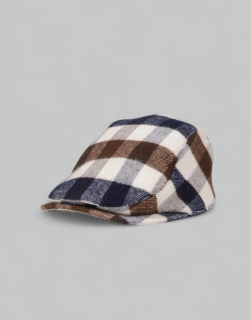 Aquascutum - Active Macro Club Check Wool Flat Cap