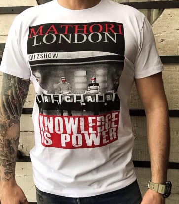 Mathori London - ''KNOWLEDGE IS POWER'' Heavy T-Shirt in White