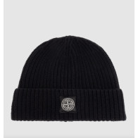 Stone Island - Wool Beanie Hat in Black