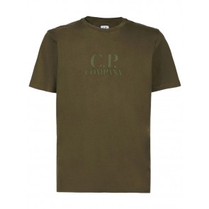 CP Company - 30/1 Jersey Logo T-Shirt in Khaki Green