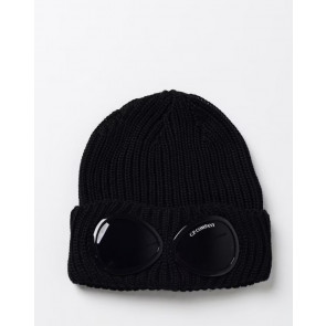 CP Company - Extra Fine Merino Wool Goggle Beanie in Black