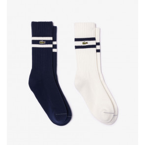 Lacoste - Ribbed Socks Navy/White (2 Pairs)