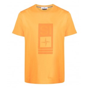 Stone Island - ‘ABBREVIATION ONE’ Print T-Shirt in Orange (78152NS92)
