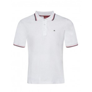 Merc London - Card Polo Shirt (White & Blood Red)