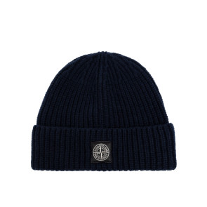 Stone Island - Wool Beanie Hat in Navy