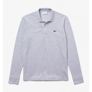 Lacoste - Longsleeve Polo Shirt in Marl Grey
