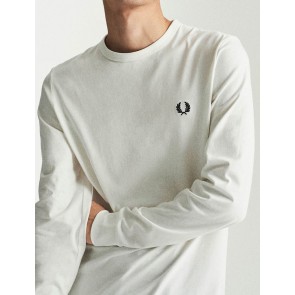 Fred Perry - Longsleeve T-Shirt in Snow White
