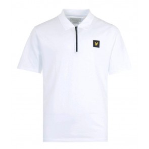 Lyle & Scott - Zip Detail Polo Shirt in White
