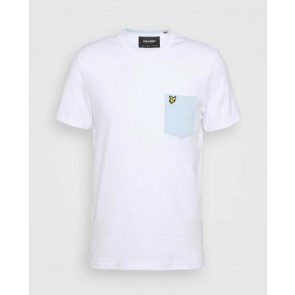 Lyle & Scott - Contrast Pocket T-Shirt (White / Deck Blue)